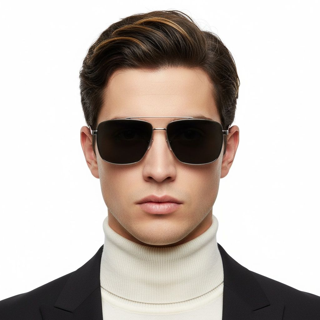 Aviator Silver Metal Sunglasses #BS2503-0066