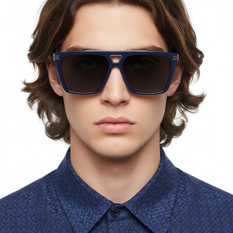 Aviator Blue Plastic Sunglasses #BS2503-0076