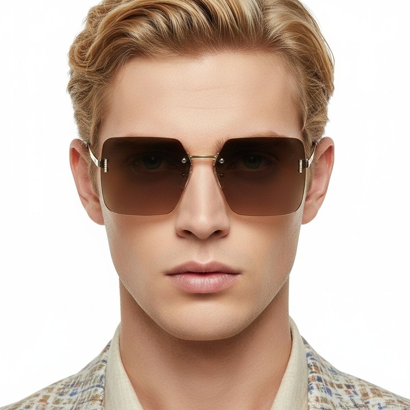 Invisible Golden Metal Sunglasses #BS2503-0078