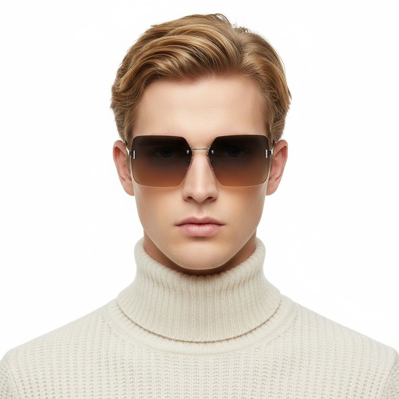 Invisible Silver Metal Sunglasses #BS2503-0080