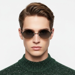 Invisible Grey Metal Sunglasses #BS2503-0088