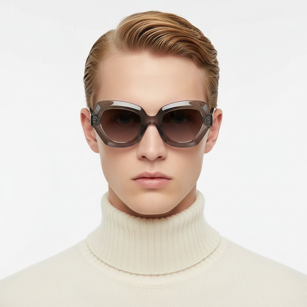 Schmetterlingsgraue Acetat-Sonnenbrille #BS2607-0050