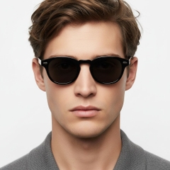 Oval Black Plastic Sunglasses #BS2503-0091