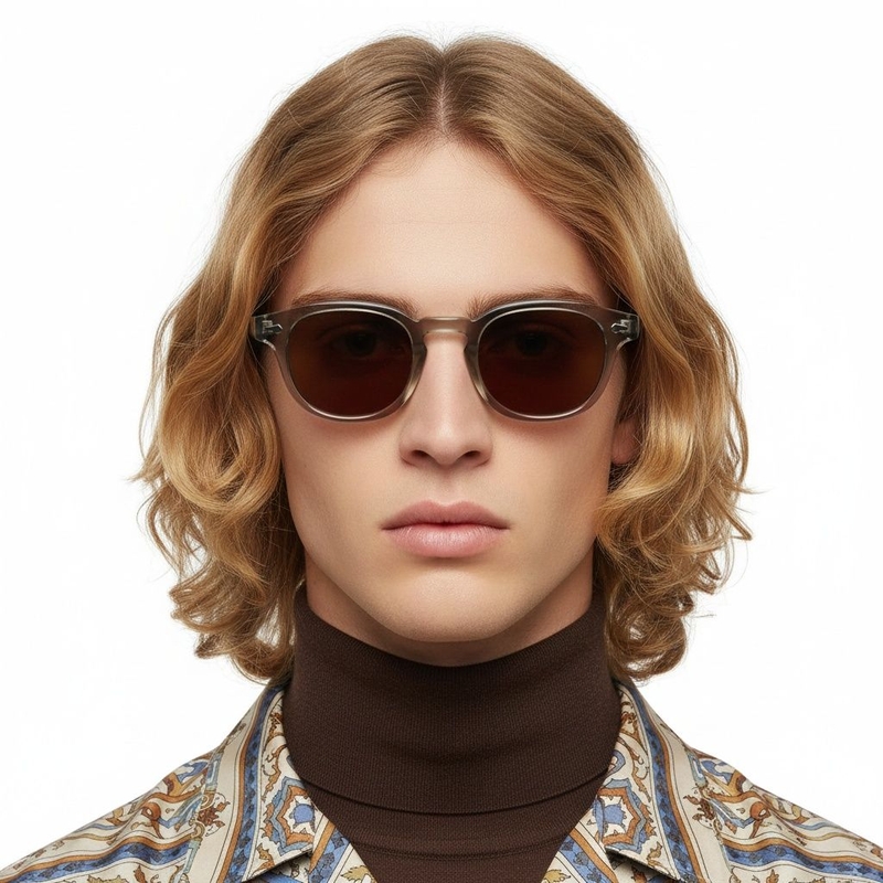 Oval Grey Plastic Sunglasses #BS2503-0099