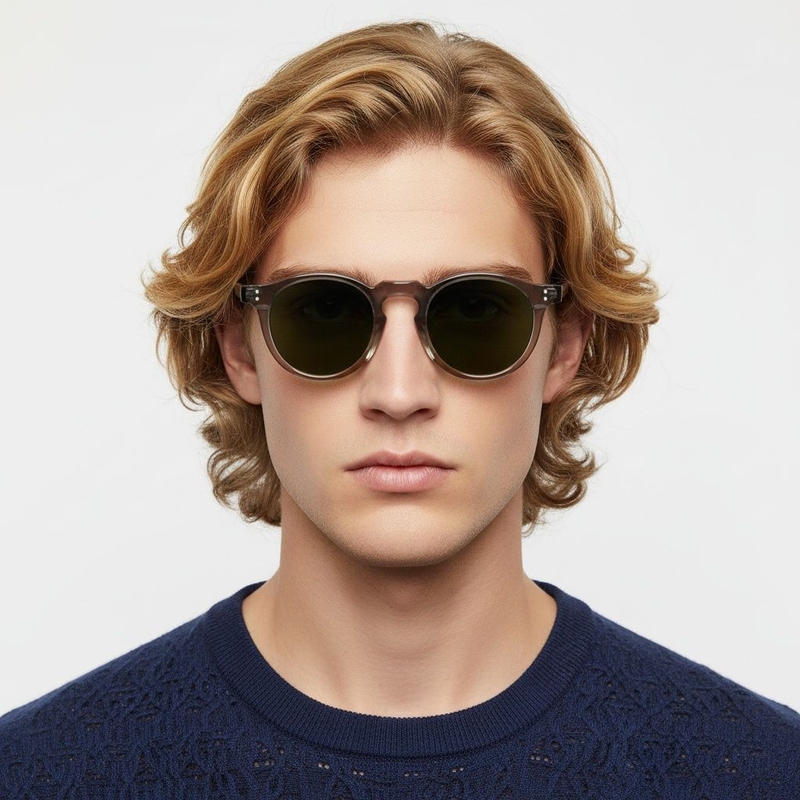 Oval Grey Plastic Sunglasses #BS2503-0118