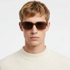 Rectangular Brown Plastic Sunglasses #BS2503-0125