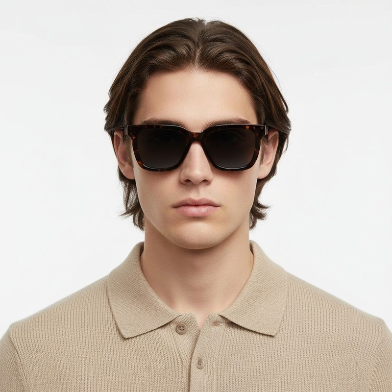 Rectangular Tortoiseshell Acetate Sunglasses #BS2607-0066