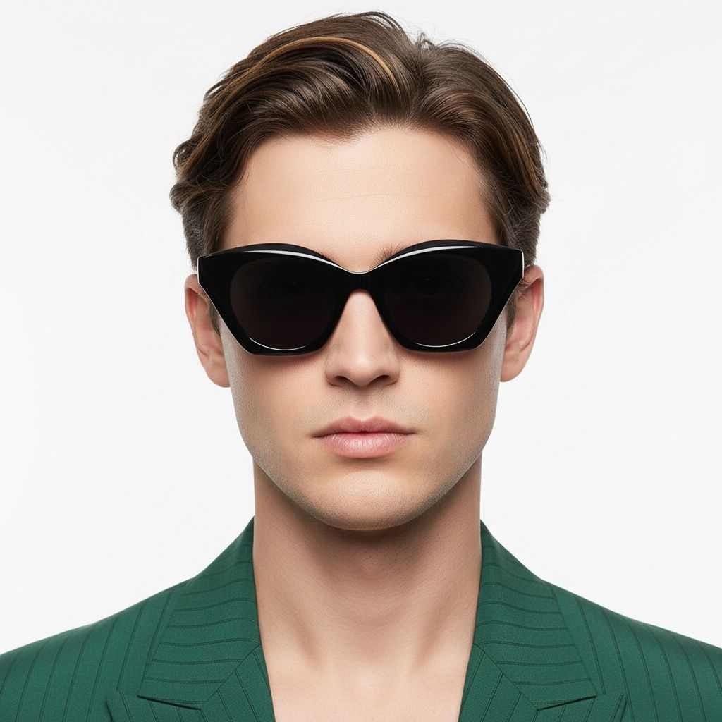 Butterfly Black Acetate Sunglasses #BS2607-0073