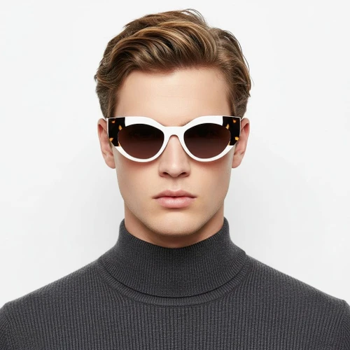 Butterfly Cream Acetate Sunglasses #BS2607-0080