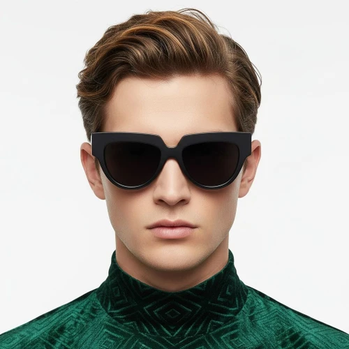 Butterfly Black Acetate Sunglasses #BS2607-0083