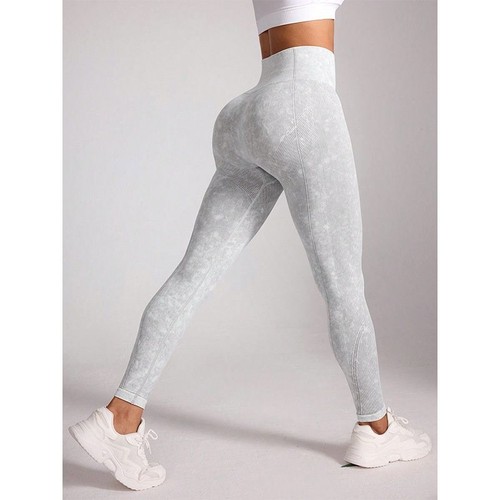 Pantalones de yoga de talle alto con efecto reductor y lavado especial para mujer.