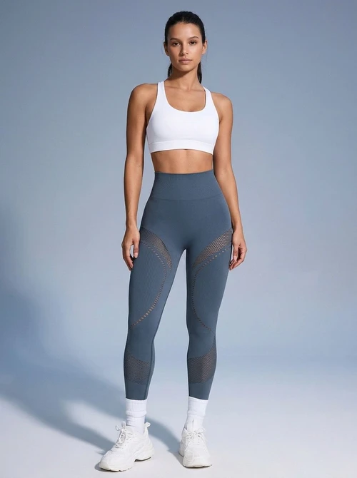 High-Waisted Hollow-Out Breathable Yoga Pants for Women with a Slimming Hip-Shaping Fit