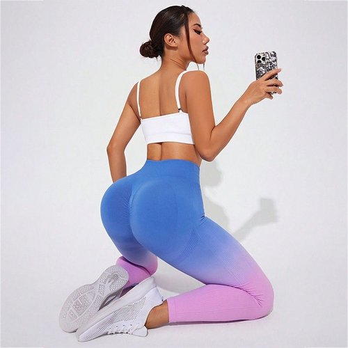 Leggings da yoga sexy a vita alta che sollevano i fianchi, con vestibilità snellente a forma di S, per donna.