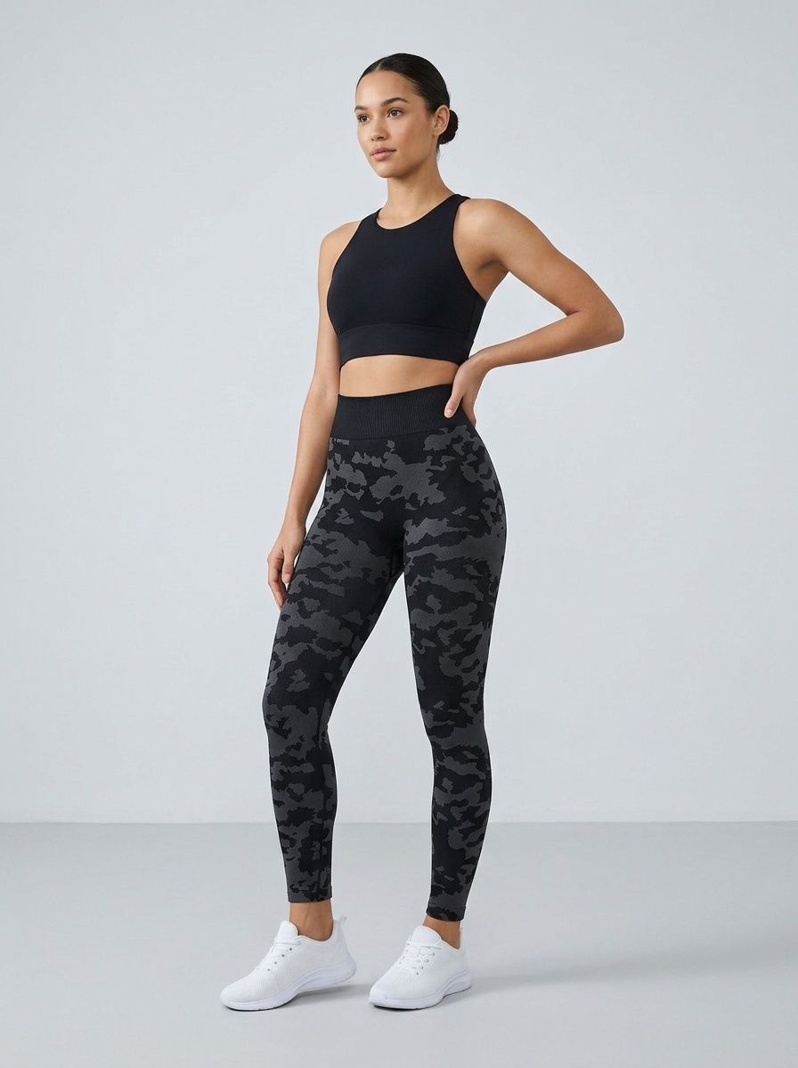 High-Waisted Camouflage Quick-Dry Slimming Yoga Pants for Women with Sexy S-Shape Fit