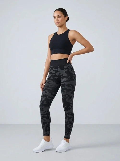 High-Waisted Camouflage Quick-Dry Slimming Yoga Pants for Women with Sexy S-Shape Fit