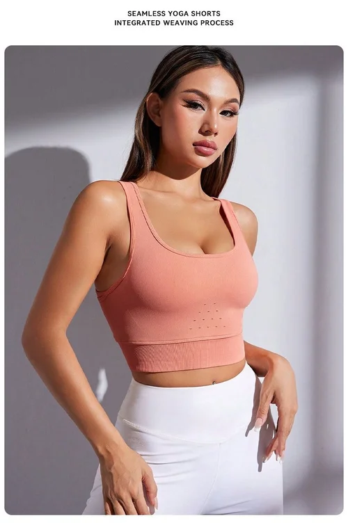 Reggiseno sportivo snellente ammortizzante da donna con imbottitura push-up per yoga e fitness