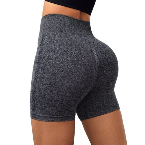 Pantaloncini da fitness snellenti a vita alta e ad asciugatura rapida per donna