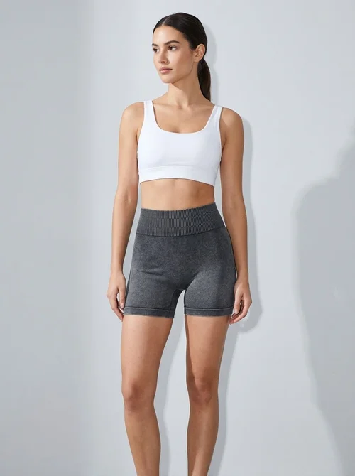 Hochgeschnittene, figurformende Yoga-Shorts für Damen mit Po-Lifting- und Bauchkontrolle-Effekt