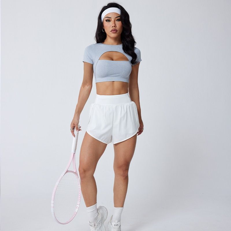 Slimming Sexy Backless Quick-Dry Sports T-Shirt for Women with Shock-Absorbing Support