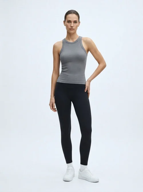 Gilet snellente da yoga ammortizzante per donna con coppe fisse e vestibilità