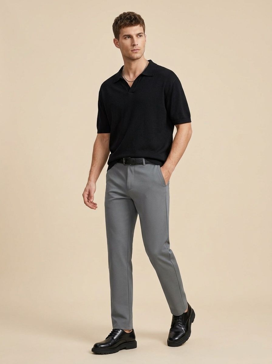 Men's Stretch Regular Fit Dress Trousers