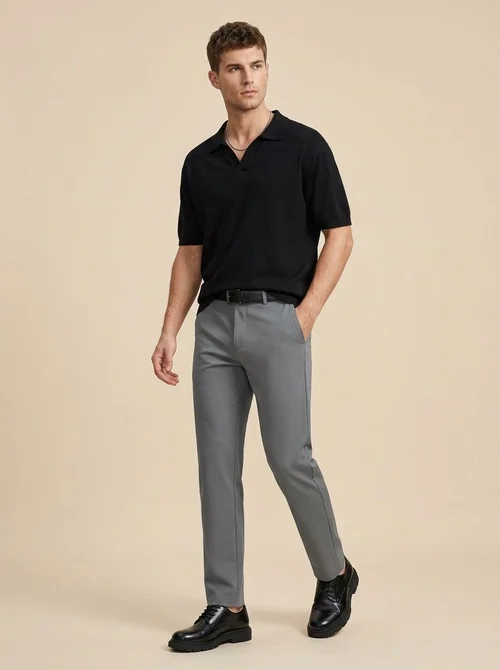 Men's Stretch Regular Fit Dress Trousers