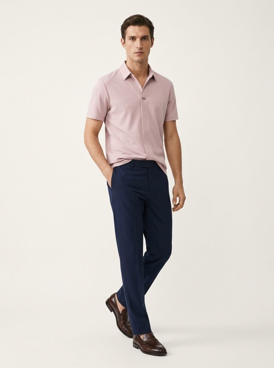 Men's Short Sleeve V-Neck Polo Shirt