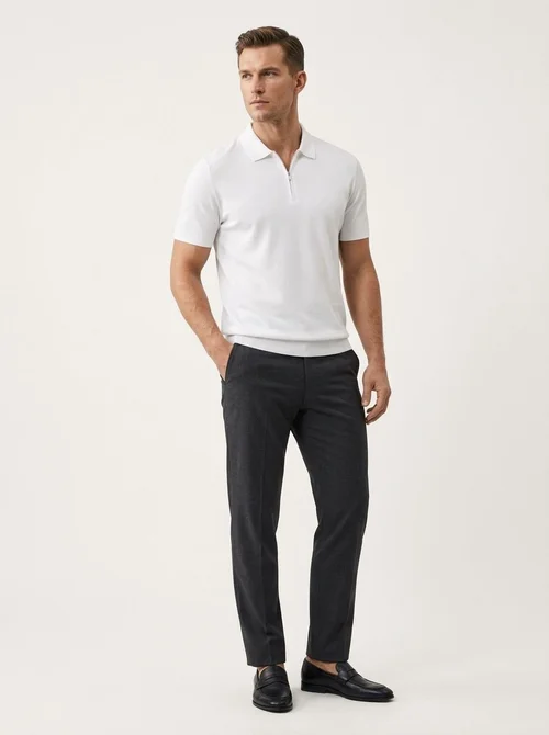 Men's Quarter-Zip Short-Sleeve Polo Shirt