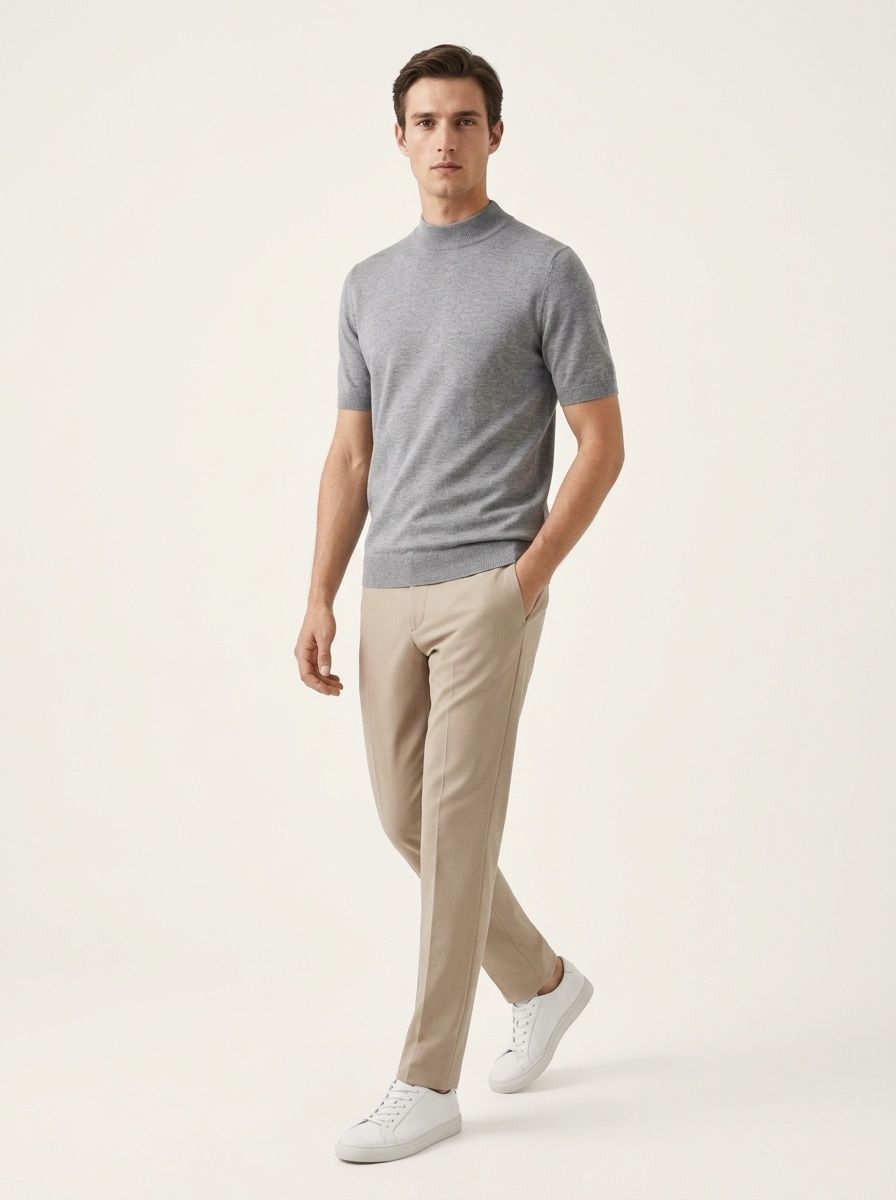 Men's Mock Neck Knit Sweater