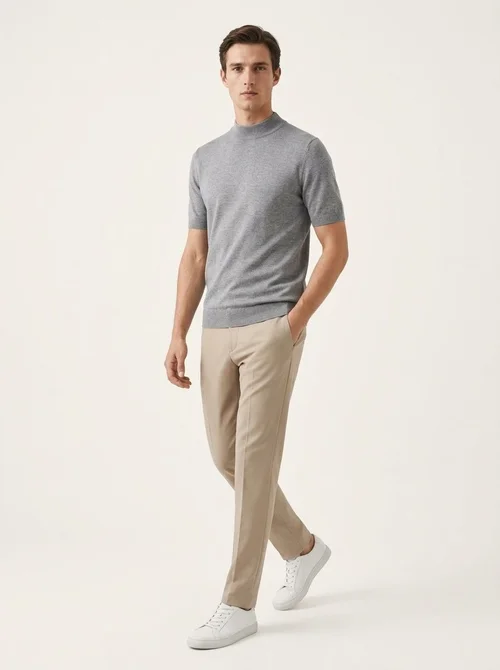 Men's Mock Neck Knit Sweater
