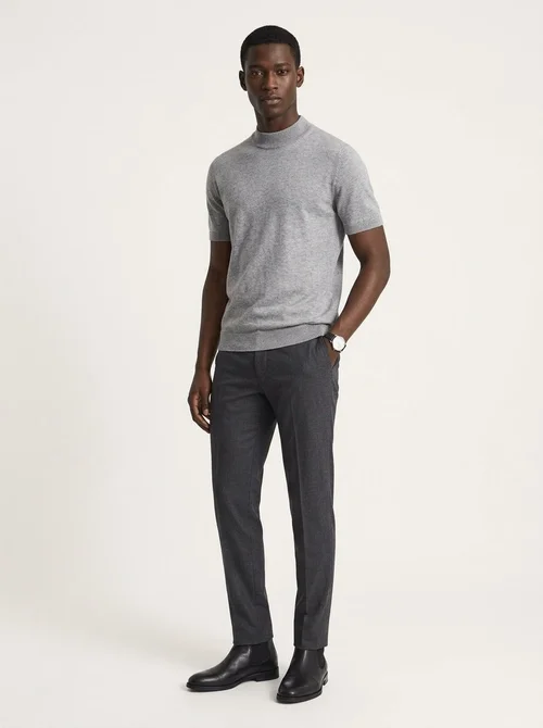Men's Mock Neck Short Sleeve Knit Sweater