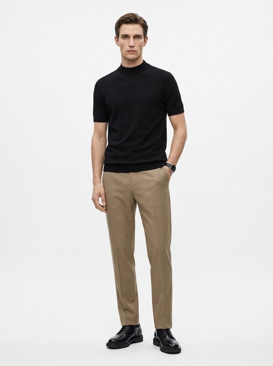 Men's Mock Neck Short Knit Sweater