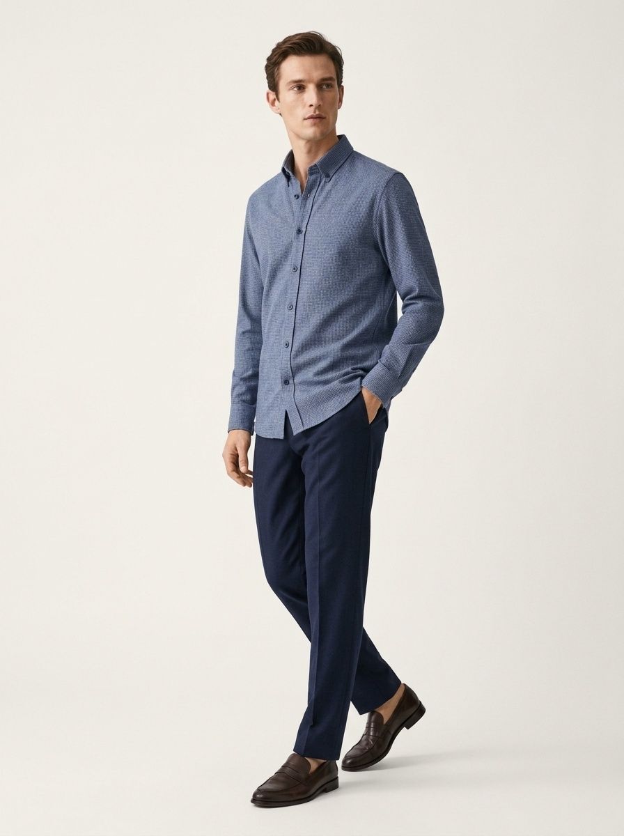 Men's Long-Sleeve Button-Down Flannel Shirt