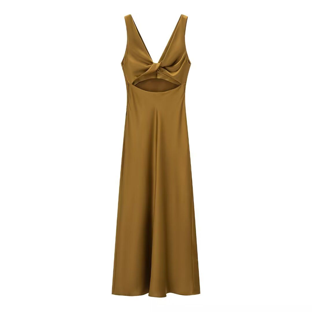 Abito midi in raso di seta - Elegante e versatile KUN-00111