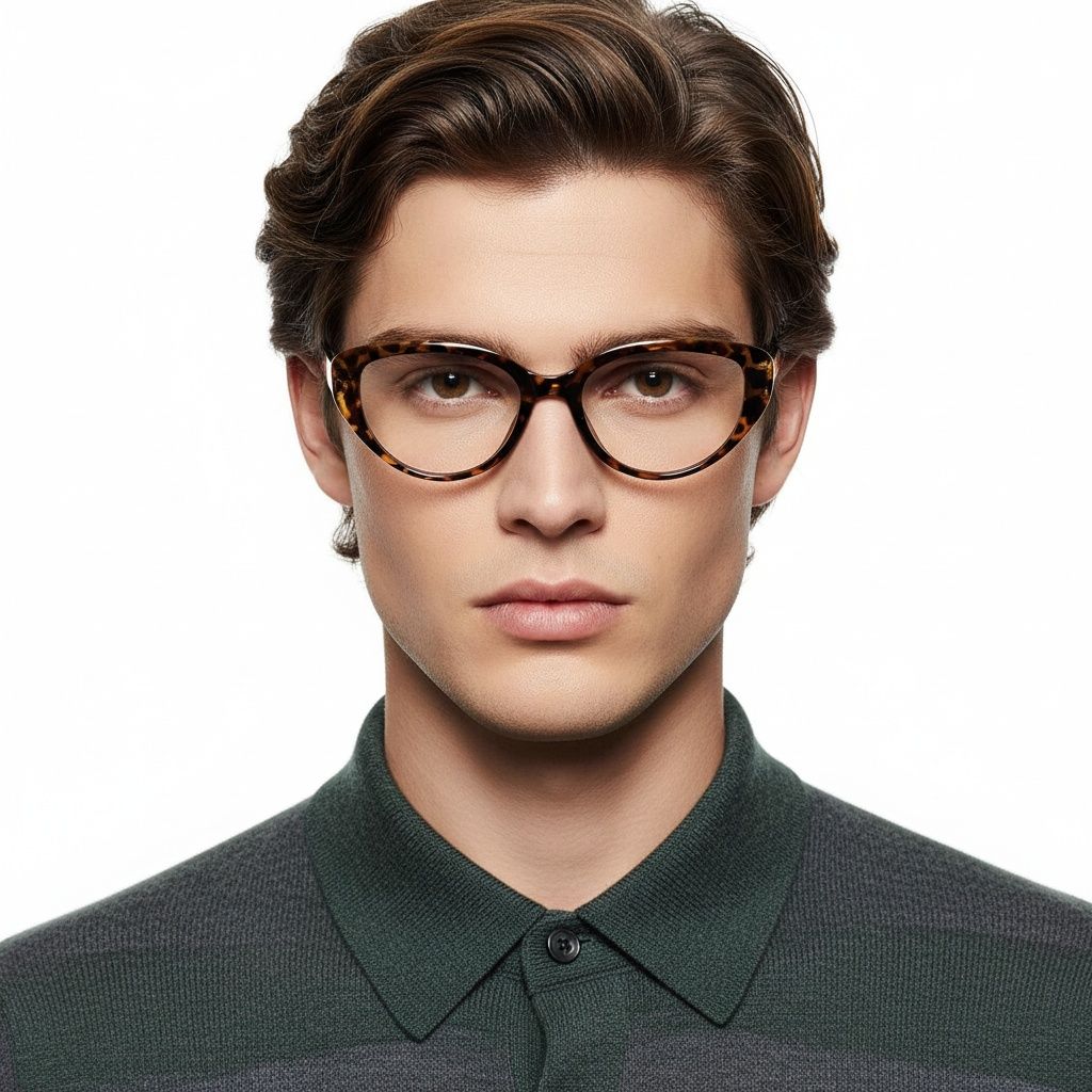 Oval Tortoiseshell TR90 Glasses #BS0423-0010