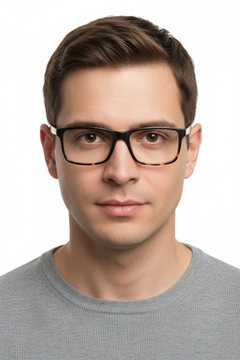 Rectangular Tortoiseshell Acetate Glasses #BS1902-0023