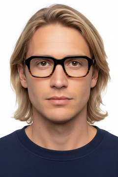 Lunettes rectangulaires en acétate écaille de tortue #BS1902-0096