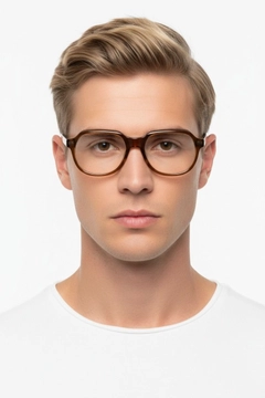 Oval Brown Acetate Glasses #BS1902-0103