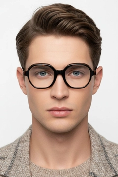 Lunettes en acétate à motif écaille de tortue géométrique #BS1902-0109