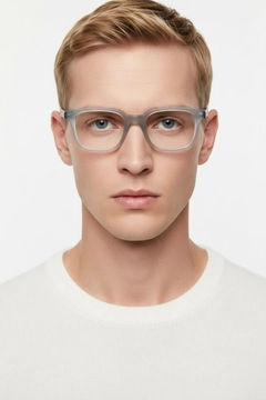 Rectangular Grey Acetate Glasses #BS1902-0138
