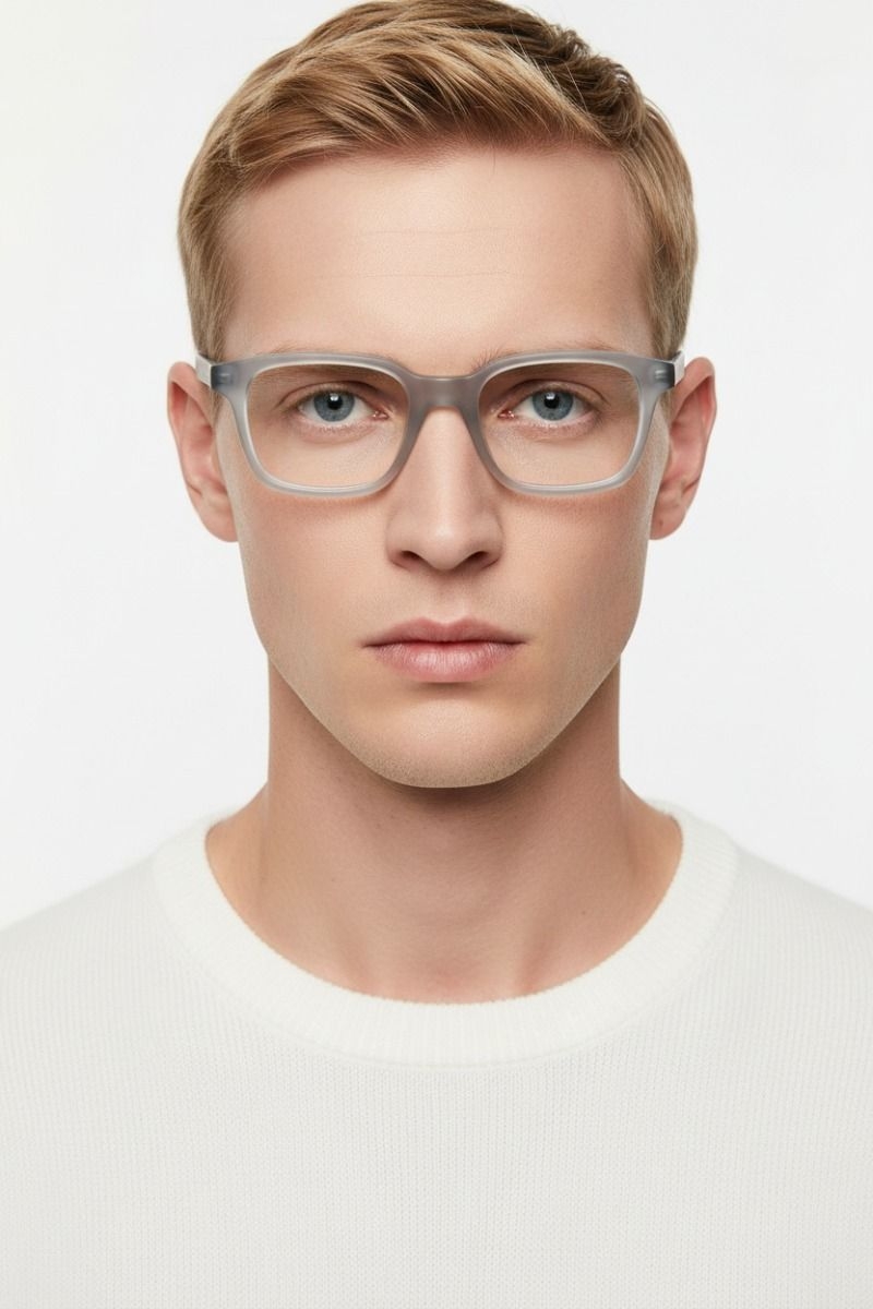 Rectangular Grey Acetate Glasses #BS1902-0138