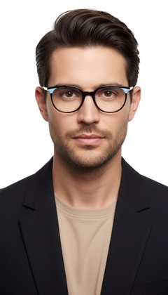 Oval Black Acetate Glasses #BS1902-0179