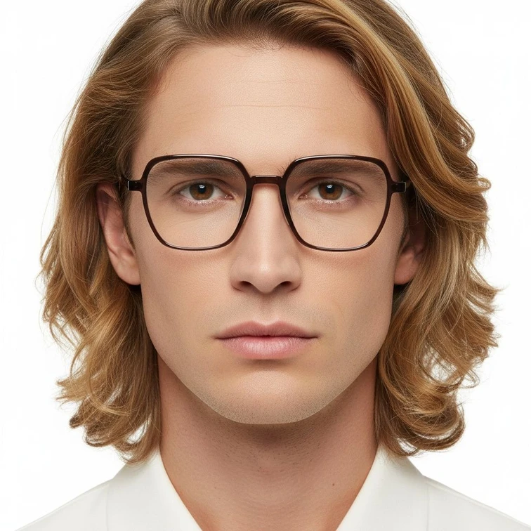 Gafas rectangulares TR90 marrones #BS1924-0090