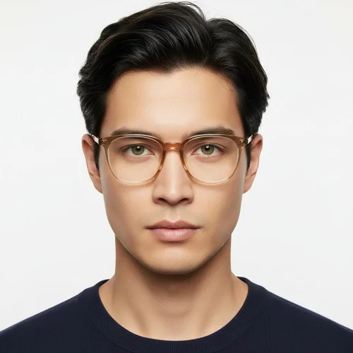 Lunettes ovales jaunes TR90 #BS1924-0130