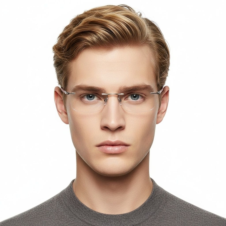 Gafas invisibles de metal plateado #BS2012-0859