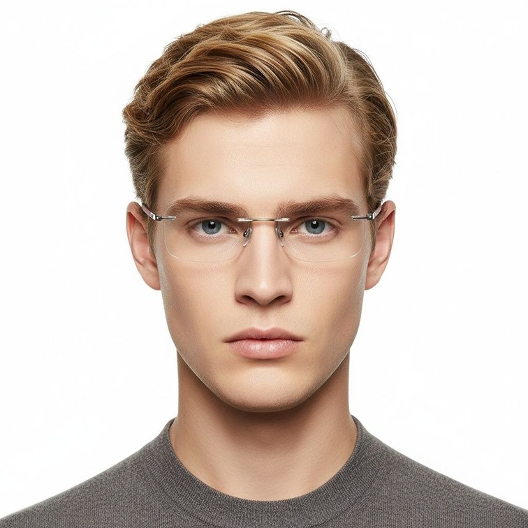 Gafas invisibles de metal plateado #BS2012-0859
