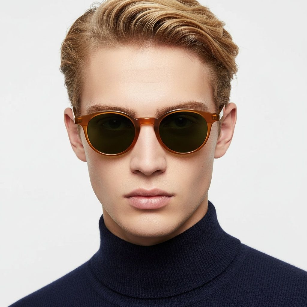 Oval Brown Plastic Sunglasses #BS2503-0153