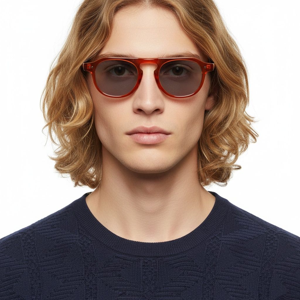Aviator Red Plastic Sunglasses #BS2503-0158