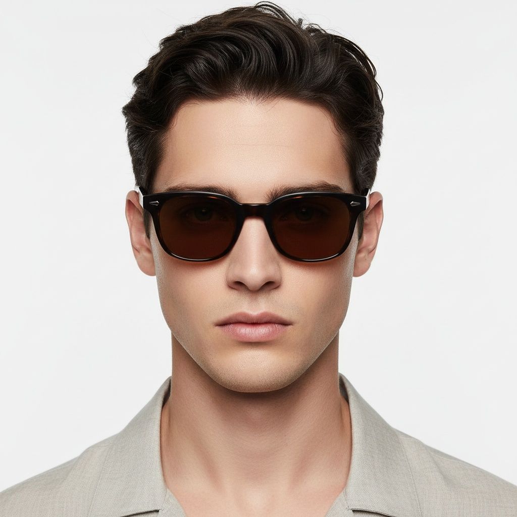 Rectangular Tortoiseshell Plastic Sunglasses #BS2503-0181