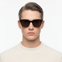 Rechthoekige zwarte plastic zonnebril #BS2503-0186